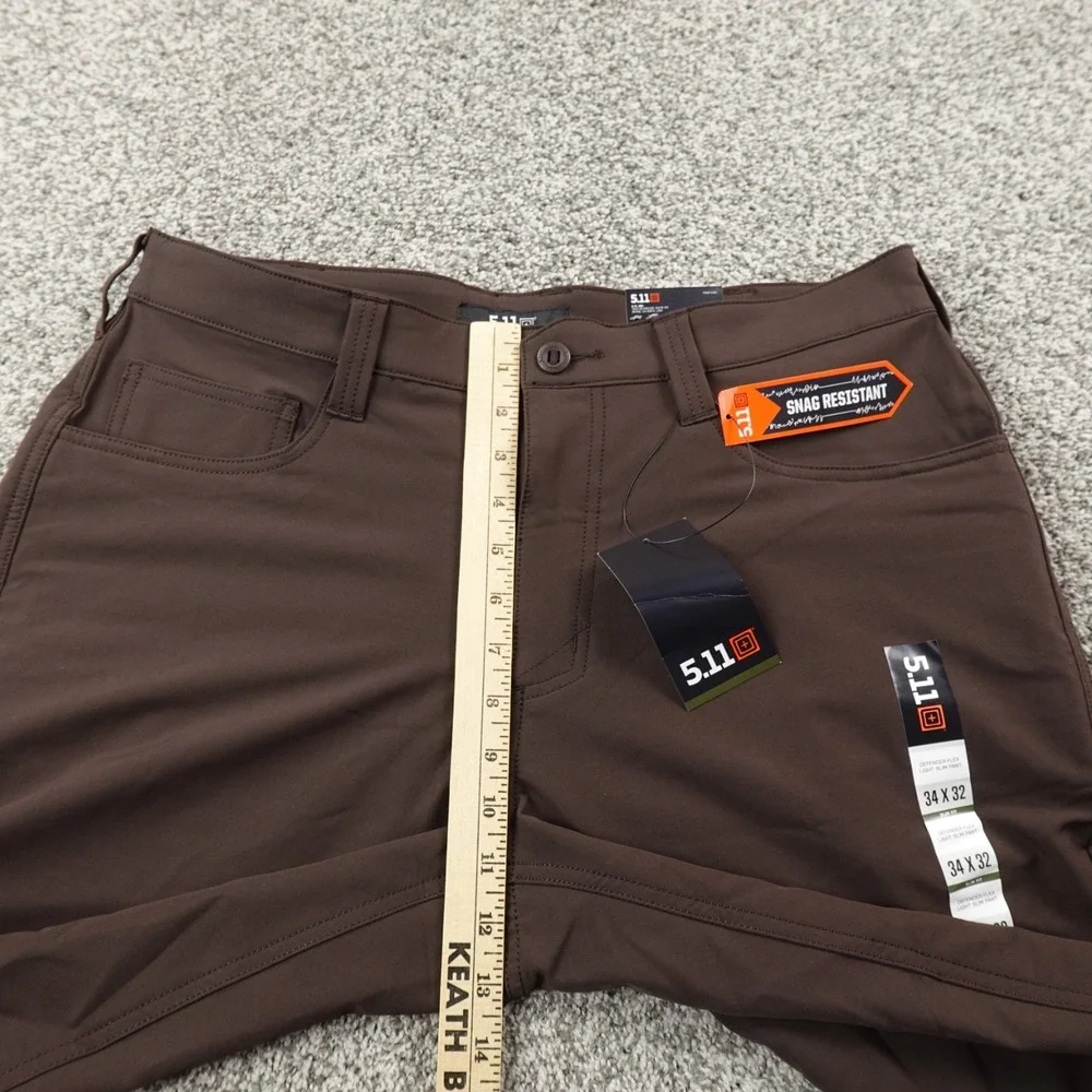 NEW 5.11 Tactical Pants Mens 34X32 Brown Defender Flex Slim Work Outdoor Stretch